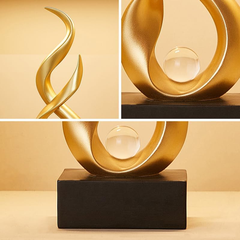 Modern Abstract Art Table Decoration,Resin Gold Statue Modern Ornaments for Living Room Great Gift Idea Home Decor 5 * 2.5 * 10.5 inch,Collectibles image 3