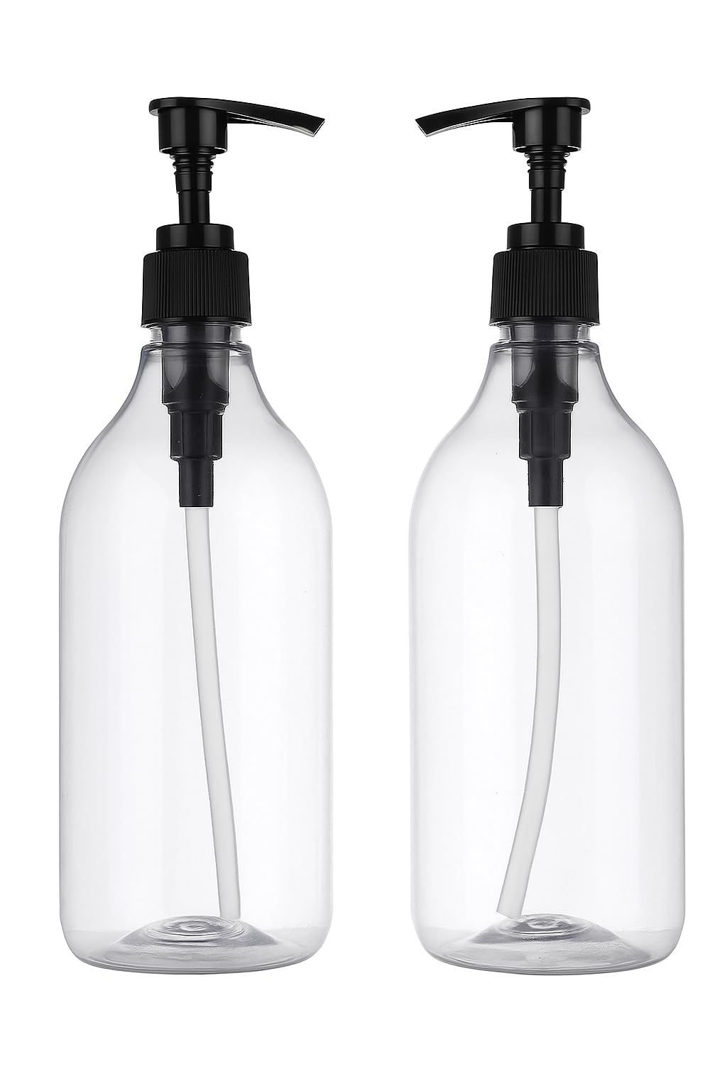 ORLUXE Round Pump Bottle Soap Dispenser | Refillable Transparent Plastic Lotion Bottle | Empty Liquid Container for Soap, Shampoo, Lotion & Essential Oils (500 ML, Pack of 2)-image-25