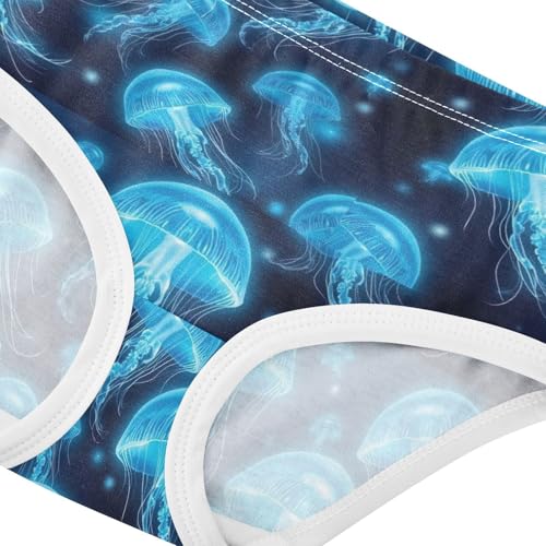 Joisal Cotton Toddlers Underwear Floral Jellyfish Ocean Blue Panties for Girl Durable Briefs Undies Kids 2t4