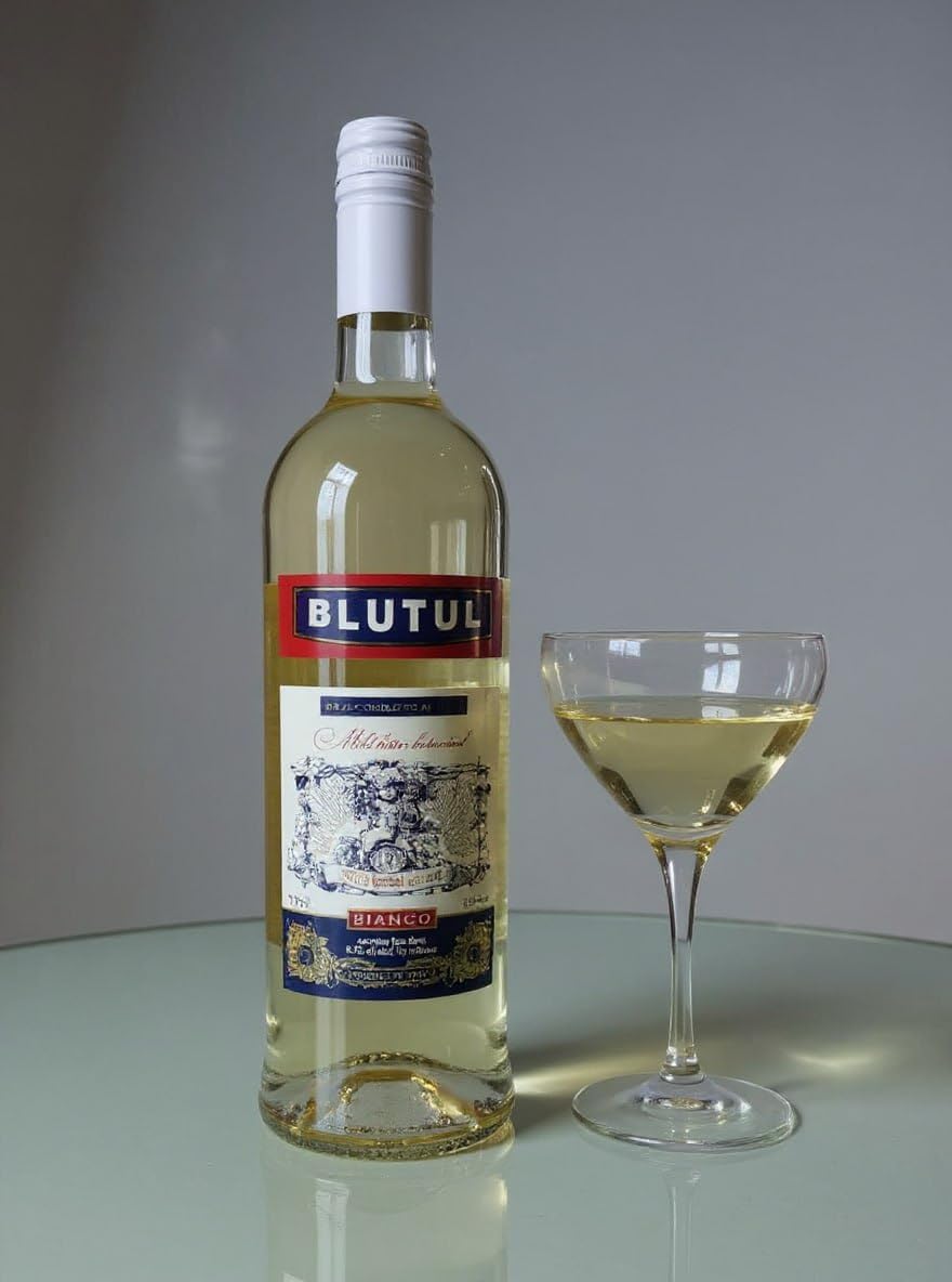 BLUTUL BIANCO ALKOHOLFREIER ITALIENISCHER WERMUT/Preisgekrönter Kräuter Aperitif 6er Pack (6 x 0,75L)/Abgefüllt in Italien/Perfekt als Mixer für Cocktails