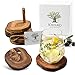 Produktbild SOLTAKO Untersetzer Gläser Olivenholz The Rustic Coaster rund/rustikal Ø ca. 12cm (6X Untersetzer + 1x Ständer)