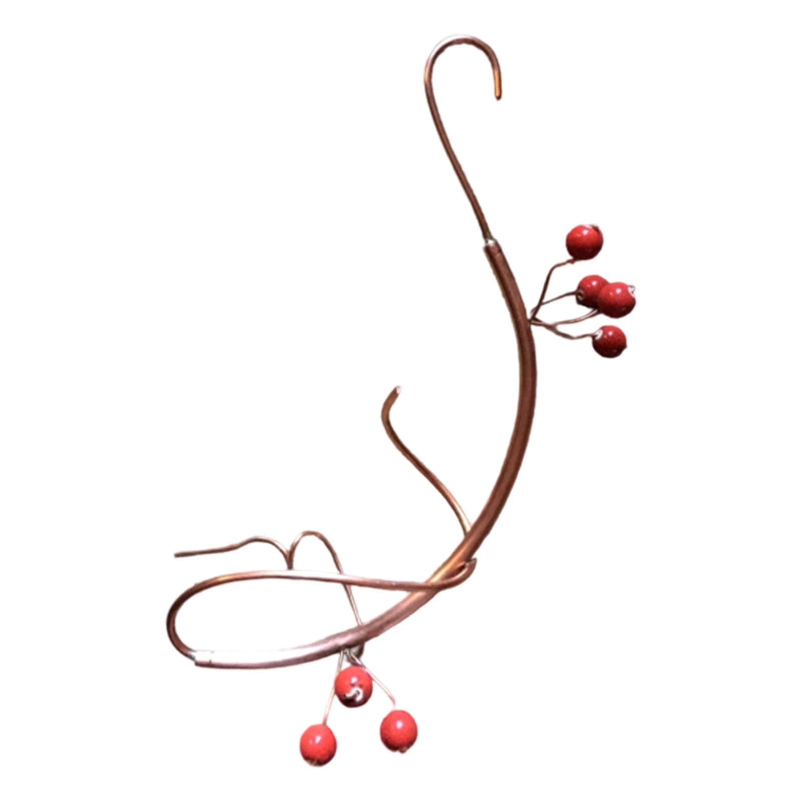 Jazuaiao Metal Butterfly Feeder Hammock with Red Berries, Handcrafted Garden Decor for Attracting Birds & Butterflies Outdoor Butterfly Feeder with Red Berries
