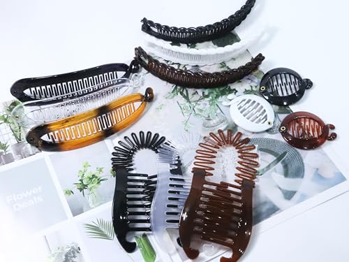 Pack de 12 Pinzas Banana para Cabello, Clip Vintage en Forma de Peine para Cabello Grueso y Fino miniatura 7