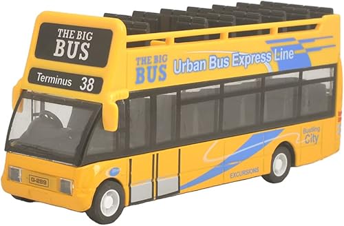 Ailejia City Sightseeing - Autobús de dos pisos de juguete de autobús de Nueva York, modelos de fundición, modelos de tracción para vehículos