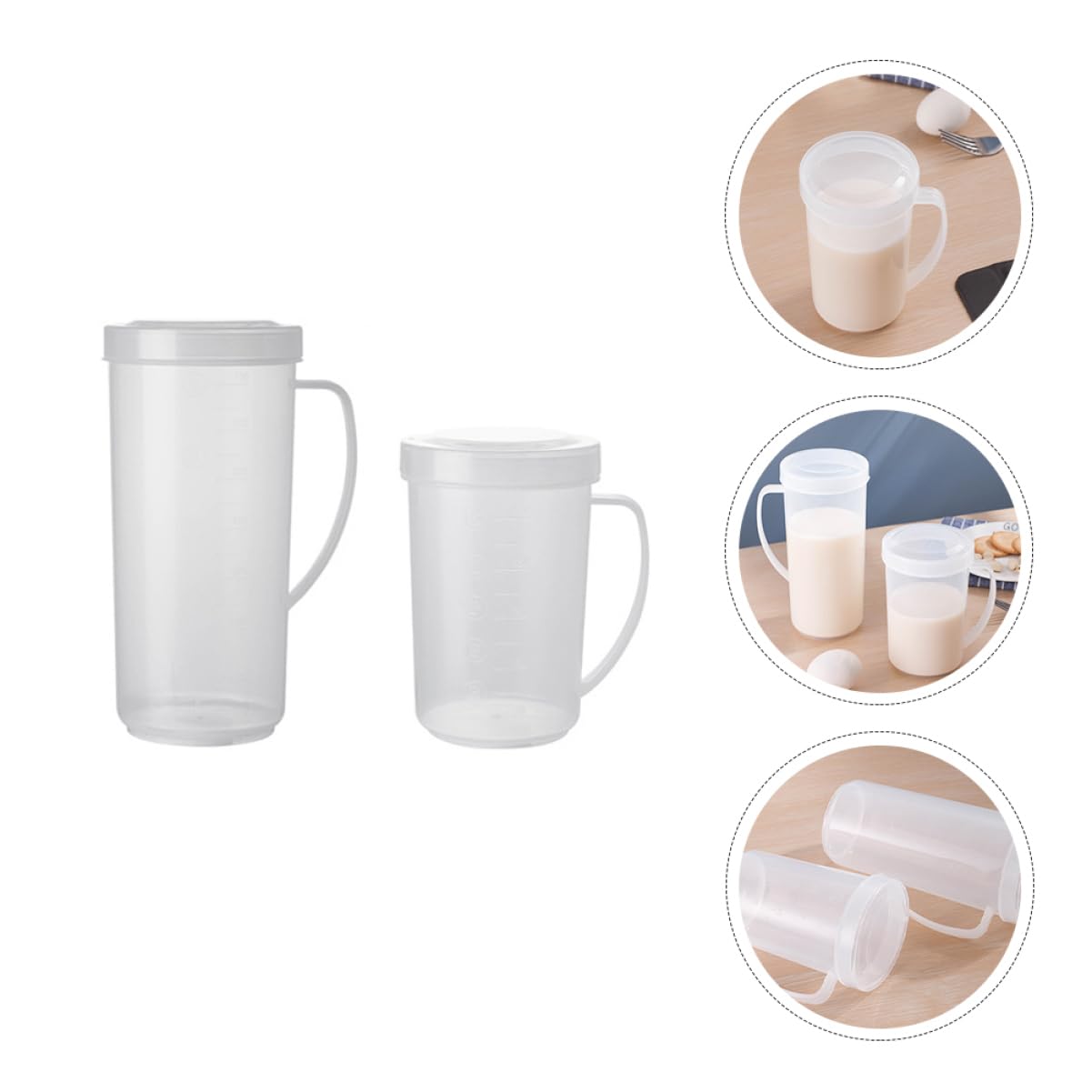 ABOOFAN 6 Pz tazza tazze graduate brocca di miscelazione in plastica contenitori caffettiera brocca di caffè brocca con bilancia maneggiare contenitore Forno a microonde Riutilizzabile