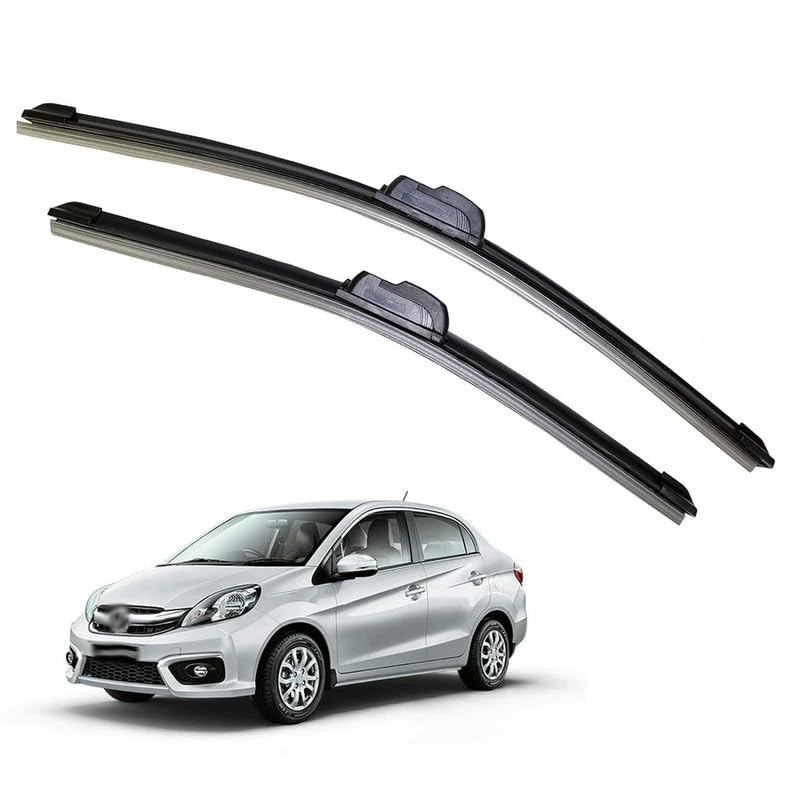 Image of Audio WHeels Perfect Fitting Frameless Windshield 100% Scratch Proof Cleaning Water Repellant Silicon Car Wiper Blades For Equipment Replacement, Set of 2 (D-22 inch & P-15 inch)