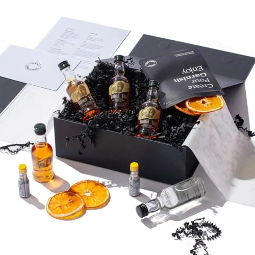 Old Fashioned Gift Set - Complete Kit for 4 Premium Cocktails | Includes Ingredients Recipe & Tutorial Video | Perfect Whiskey Gift | Whiskey Lovers Box | Cocktail Connoisseurs
