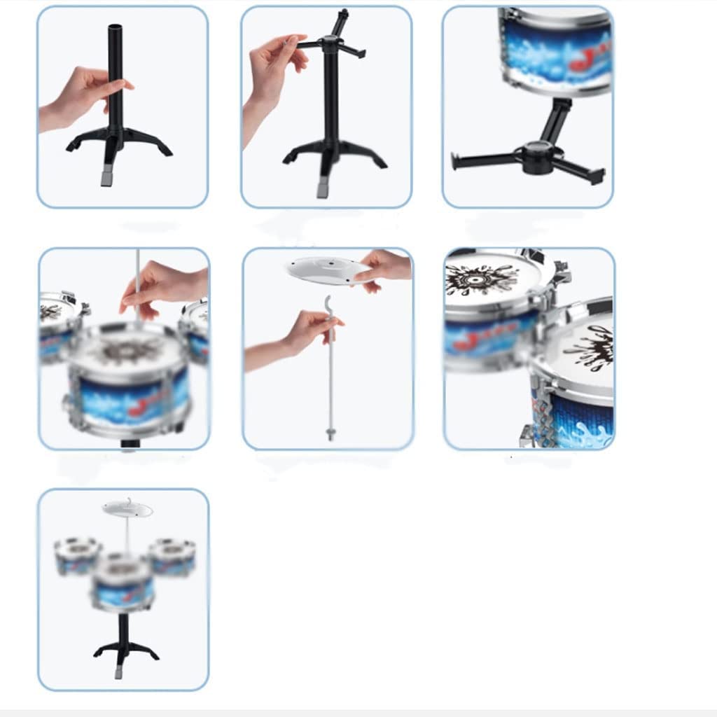 LIOONS Tambour Adulte, Kit De Batterie Jazz pour Enfants, 3 Tambours, Cymbales, 2 Baguettes Tambour éthéré pour Les Mélomanes Tongue Drum Handpan Drum