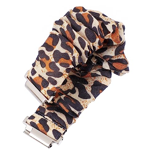 Homoyoyo Scrunchie Watch Strap for Watch Active Elastic Band Leopard Print Design Comfortable Lightweight Replacement Strap for Girls