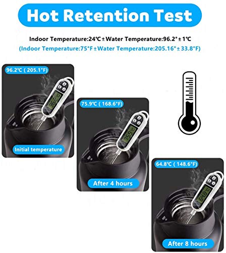 Foto von Luvan Thermoskanne, 2 l, Thermokaraffe aus Edelstahl, Warmhaltefunktion, kalt, 24 Stunden (schwarz)