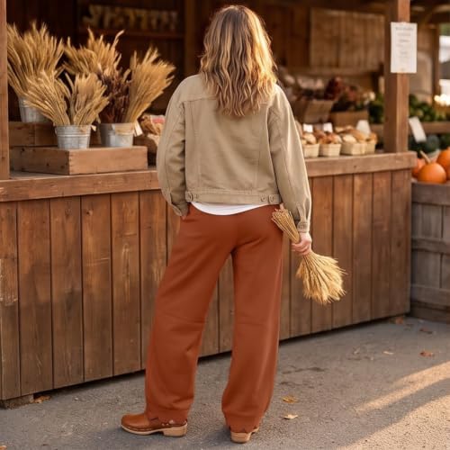 Wide Leg Sweatpants Women Baggy Scalloped Lounge Sweatpants Sweat Pants - image 6