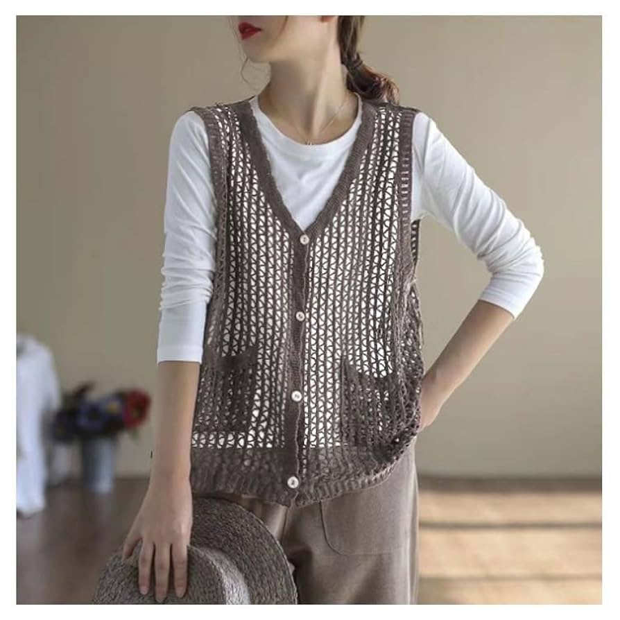 Amazon.co.jp: ベスト 前開き レディース 春夏 トップス ニット Amazon.co.jp: ベスト 前開き レディース 春夏 トップス ニット