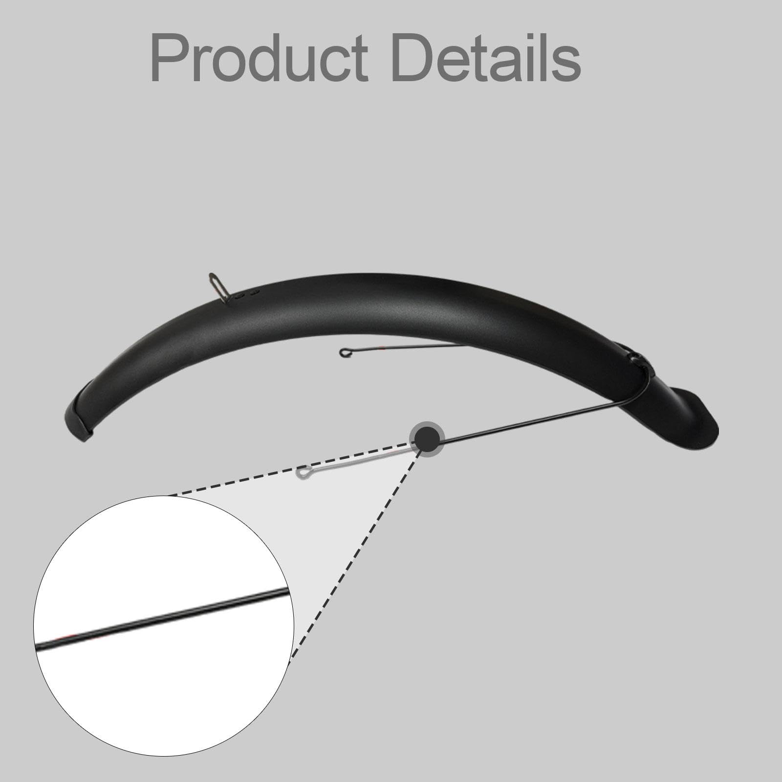 Baoblaze 2 Pièces Garde-Boue Vélo Pneus Larges Déflecteur Boue Installation Simple Accessoire Léger Résistant Pratique Adapté pour Vélo Neige Plage Électrique
