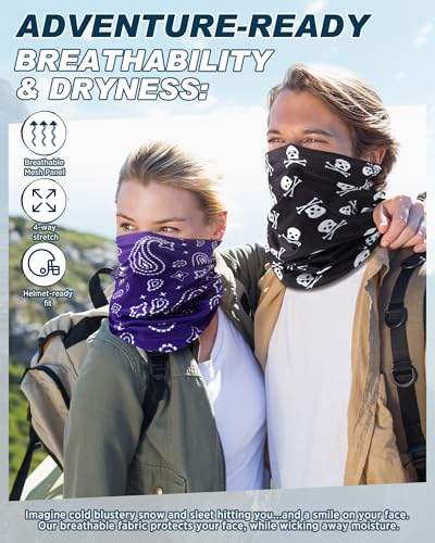 Image of Cuffbow 12 Pack Neck Gaiters Face Mask Balaclava for Men Women Cooling Neck Gaiter Summer UV Protection Scarf