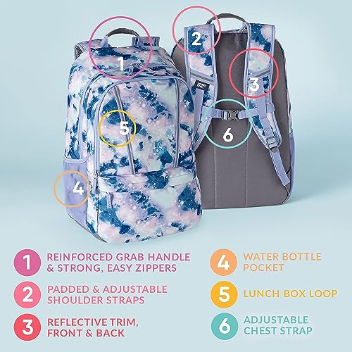Lands' End Kids' ClassMate Backpack Evening Blue Daisies Large3