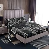 Wolf Bed Sheet Set Twin Size, Tribe Crow Black Bird Boho Dreamcatcher with Feather, Bedding Decor...