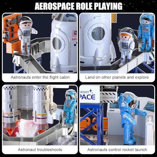 image for Hitish 2-in-1 Rocket Launcher and Space Shuttle Toys Model for Kids Ag