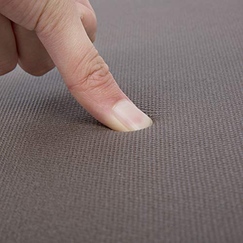 QSY Home Kitchen Anti Fatigue Floor Mats 18x30x1/2-Inch Comfort Standing Rugs for Laundry Bath Room Pvc Foam Bevel Edges Non-Slip Waterproof Mats, Grey/Yellow