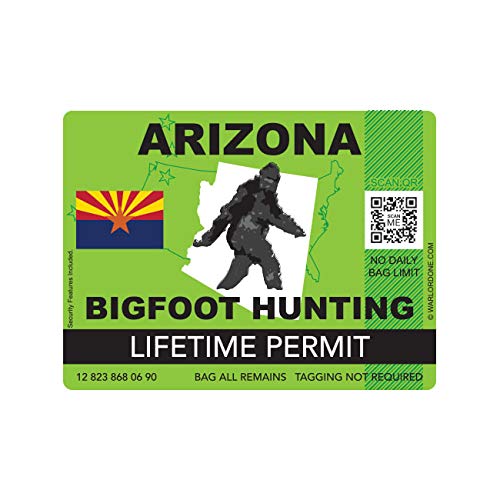 fagraphix Arizona Bigfoot Hunting Permit Sticker Die Cut Decal Sasquatch Lifetime FA Vinyl - 13.33 Wide
