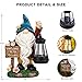 C&Y&G&X Solar Garden Gnome Statue – Waterproof Outdoor Decor with Solar Lantern LED Lights and Welcome Sign for Yard, Lawn, Patio – Ideal Gift for Grandma Mom Women