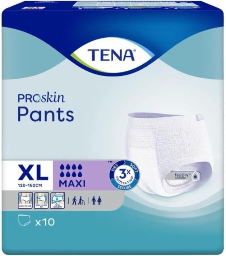 Pants Maxi | Size Extra Large | 8 Drops High Absorbancy | Incontinence pants| 4 Pack of 10