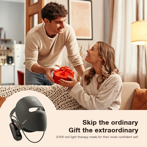 Image of JOVS LED Light Therapy Face Mask, Wireless Red Light Therapy Mask for Face, Portable Skin Care Beauty Device Intelligent Beauty Solution at Home Use, 4 Modes for Visible Results