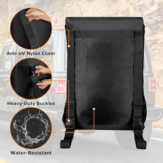 CYUREAY Reservewiel Vuilniszak 30-40 Inch - Robuuste Opbergtas Voor Jeep, SUV, Truck - Waterdicht & Extra Groot