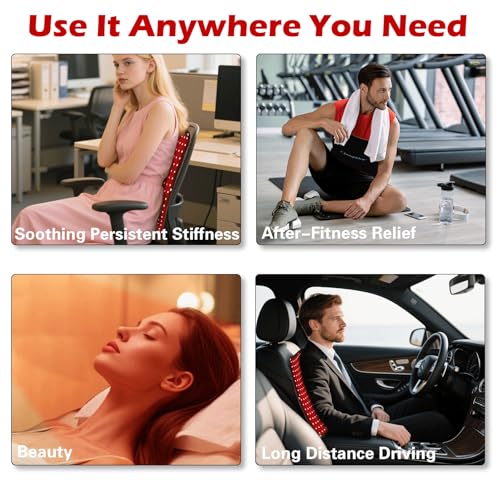 Image of 18 inch x 18 inchRed Light Therapy Mat for Body, 255 LEDs 660nm 850nm Infrared Light Therapy Heating Pad with Car Charger Plug for Back Knee Joints 50w 10Hz /40Hz Pulse Mode