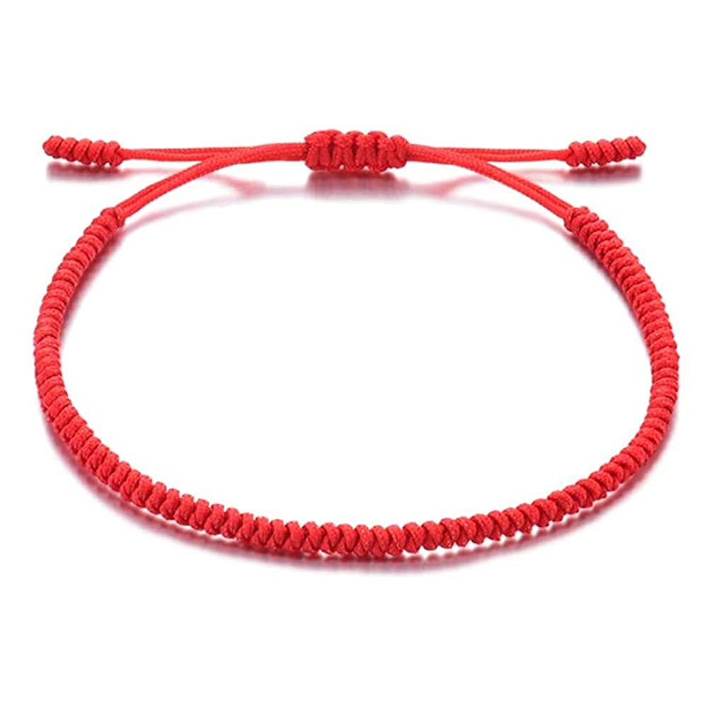 kelistom Handmade String Bracelet for Women Men Simple Red Black Braided Adjustable Charm Bracelets Minimalist Jewelry