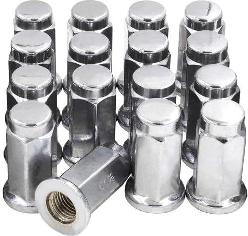 Image of Wheel Accessories Parts 3 /8 inch-24 Thread Bulge Acorn 1.26 inch Long Lug Nuts 17mm Hex Fits Polaris Big Boss Magnum Ranger 6X6