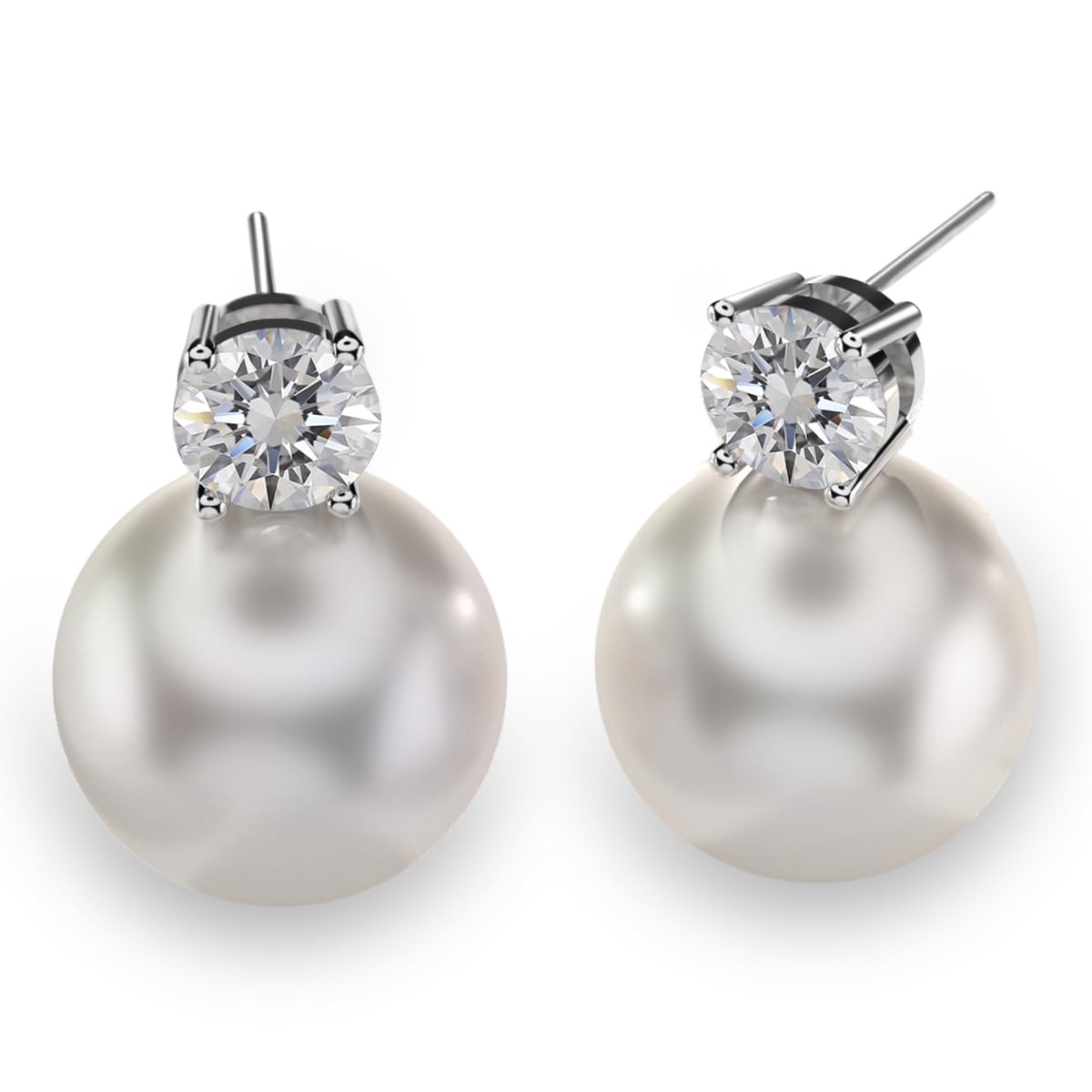 Orecchini a bottone in platino con Moissanite da 1,4 ct (diamante creato in laboratorio) blu paraiba, argento 925, oro bianco giallo rosa rosso 9 ct, 14 ct, 18 ct, 375 585 750 - Italia