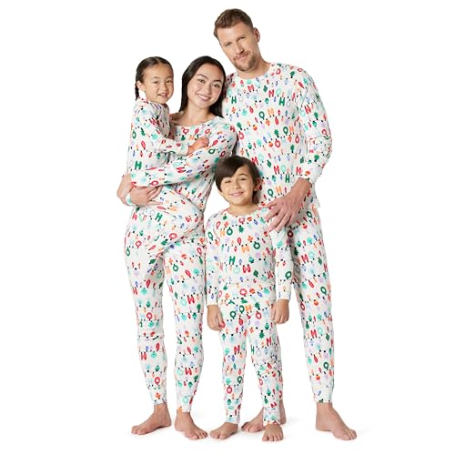 Amazon Essentials Conjuntos de Pijama Familiares para Navidad a Juego Unisex Bebés, Pack de 3, Luces Festivas, 0-3 Meses