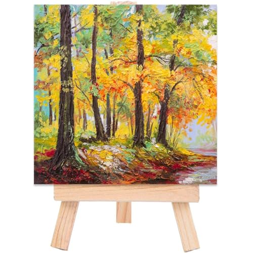 حامل عرض خشبي طبيعي صغير من تزويق، حامل عرض 7 × 12.5 سم، حامل ثلاثي القوائم لحفلات الرسم الفناني، حامل لسطح الطاولة للقماش الصغير، حرف الاطفال، بطاقات العمل، الصور، 12 قطعة