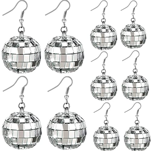 Disco Ball Earrings 24mm 70'S Disco Punk Earrings for Women Jewelry (E)