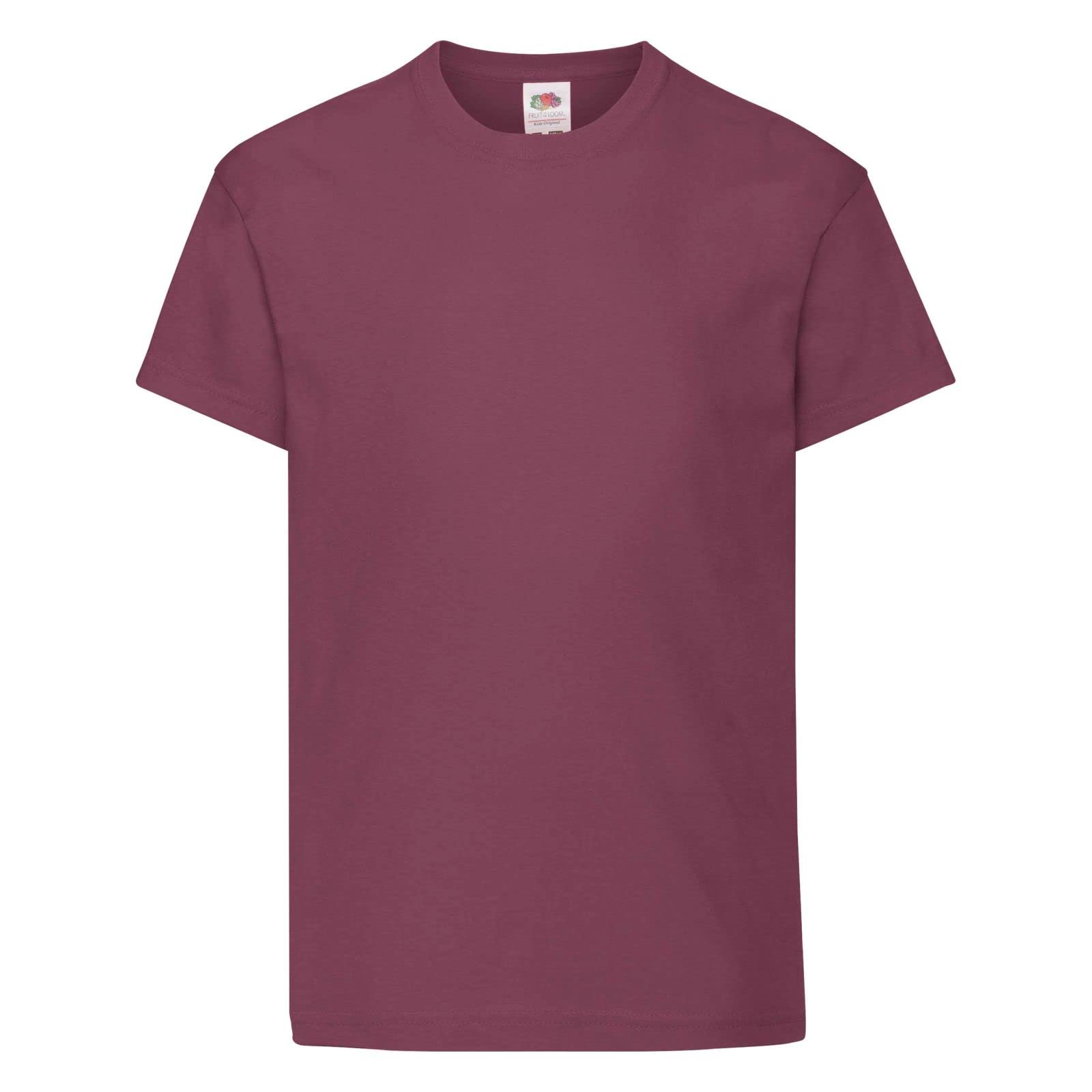 Fruit Of The Loom Burgundy Kid's Original T-Shirt Single