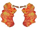 DEMON BABY 2022 Professional Colorful Fire Tie-Dyed Dance Fans Silk Bamboo Flame Belly Dancing Long