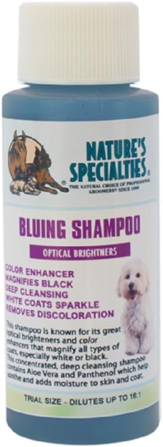Nature's Specialties Bluing Ultra Concentrated Dog Shampoo for Pets, Makes up to 16 Gallons, Natural Choice for Professional Groomers, Optical Brightener, Made in USA, 1 gal