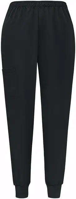 Women's Black Scrub Pants with Elastic Waist & 3 Pockets