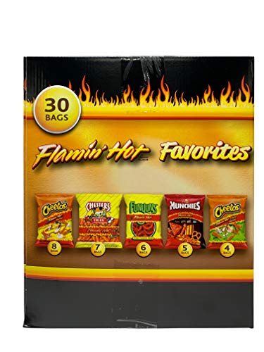 Frito Lay Flaming Hot Favorites Cheetos, Chester's, Funyuns, Munchies 30 Bags