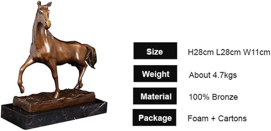 Amazon.co.jp: 銅像 青銅色の動物の馬の装飾の鋳造物の青銅色の金属の