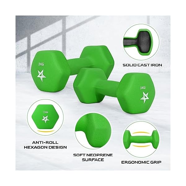 Yes4All Dumbbells, Neoprene Treatment, Iron Array, Soft Coating, Color Dumbbells, Colorful Dumbbells, Exercise, Fitness, Set of 2, 2.2, 2.2, 3.2, 6.6, 8.6, 8.6, 11.0, 8.6, 11.0, 11.0, 8.1, 11.0, 11.0, - Image 3