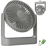 Camping Fan Rechargeable 4 Speeds, Quiet Wall Mountable Cordless Fans 270° Head Rotation, Battery Op
