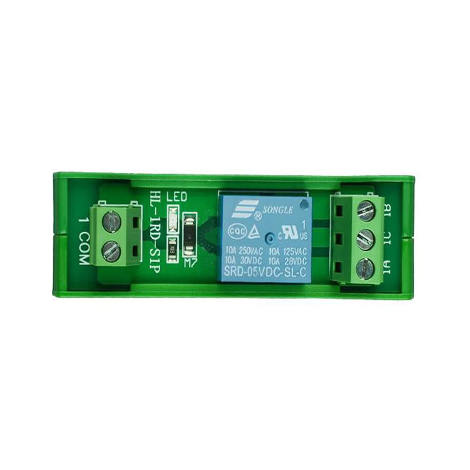 Módulo de relé 5V, 12V, 24V, 1 canal, placa montaje en carril DIN, SRD-05VDC-SL-C SRD-12VDC-SL-C SRD-24VDC-SL-C 10A DC 1NO 1NC(9V)