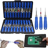 XLWJBES Terminal Removal Tool Kit - 41pcs Electrical Pin Removal Tools Automotive Depinning Tool Kit with Blow-Molded Case for Most Connector, Blue
