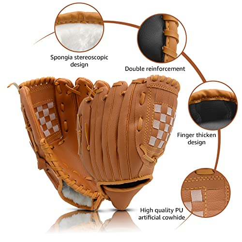 Baseball Glove For Kids Youth Adult, Softball Glove 9.5''-12.5'' For Training And Beginner, Baseball Mitt Left Hand Glove, Right Hand Throw #TOP5