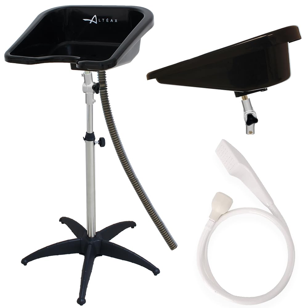Lavatesta Portatile Per Parrucchieri Quadrato con Doccetta per Lavandino Universale Design Ergonomico
