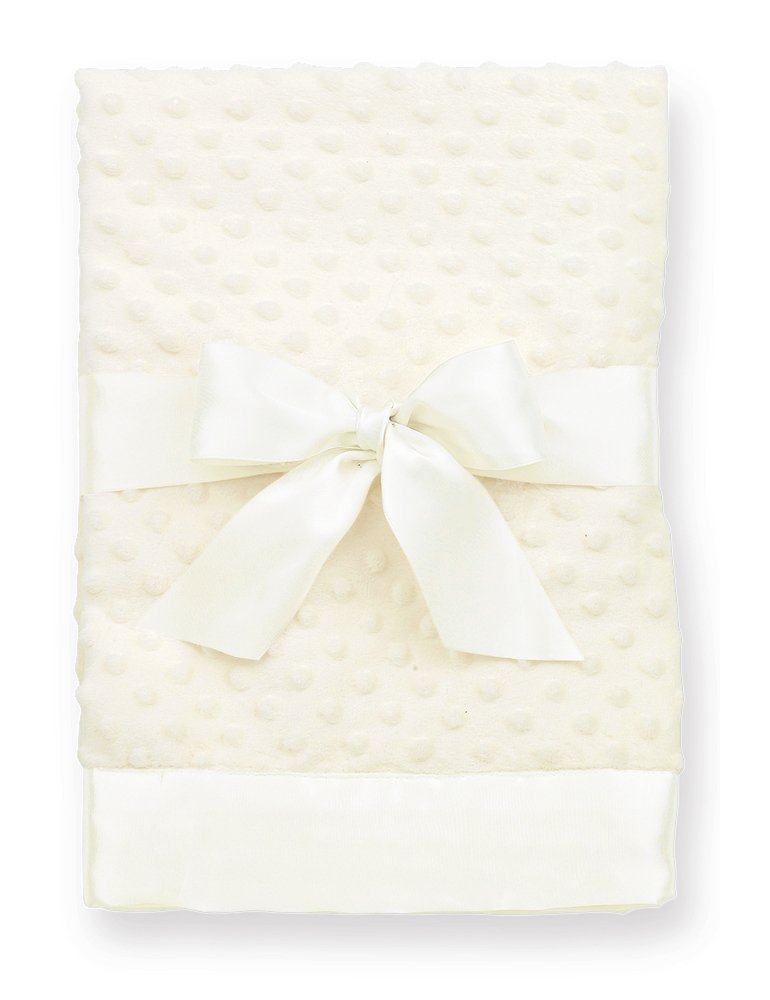 Bearington Baby Creamy White Dottie Snuggle Blanket, 28.5
