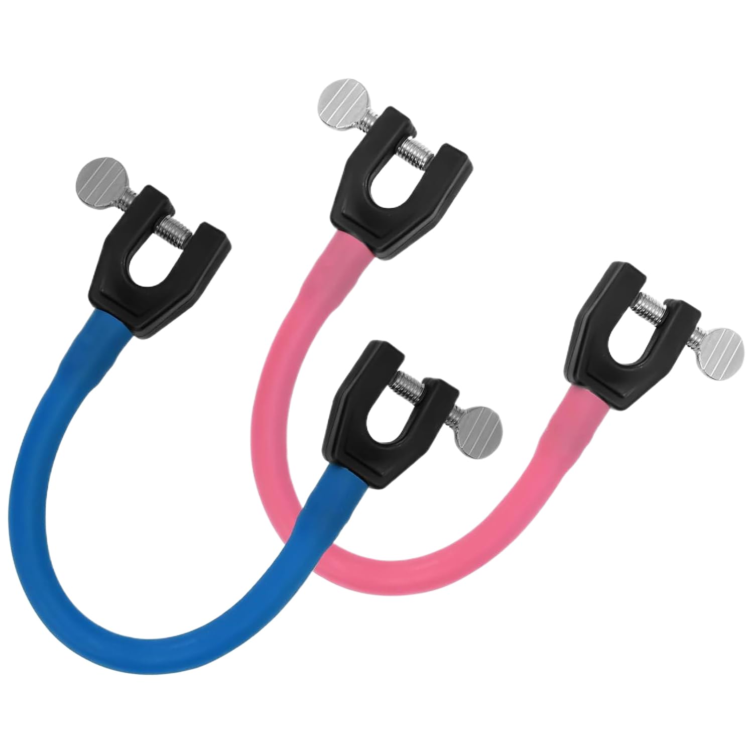 2pcs Ski Tip Connector for Kids, Portable Ski Connector with 4 Spacers, Ski Training Aid Skiing Training Equipment Snowboard Accessories for Kids, Beginners (Pink, Blue)