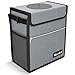 Knodel Car Trash Can with Lid, Leak-Proof Car Garbage Can with Storage Pockets, Waterproof Auto Garbage Bag Hanging for Headrest (Gray)
