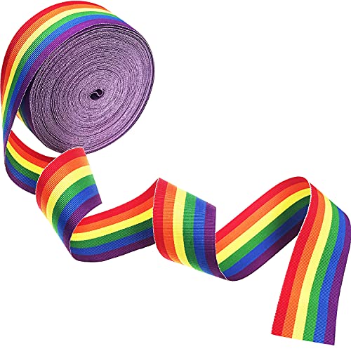 llxieym 21.87 Yards Rainbow Stripe Grosgrain LGBT Pride Ribbon for Art Crafts & Decoration